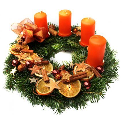 Oranžový adventní věnec