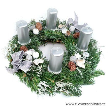 Adventní věnec stříbrný