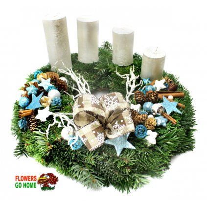 Adventní věnec modrobílý 