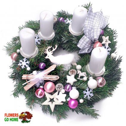 Adventní věnec s jelenem