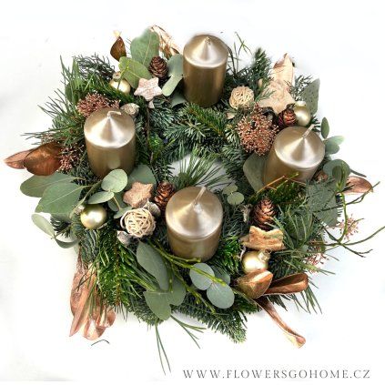 Adventní věnec champagne vrstvený (1)