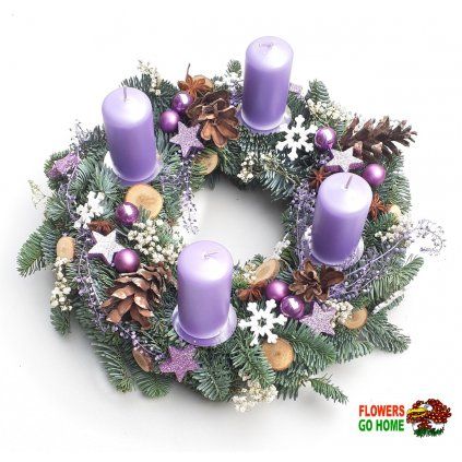 Adventní věnec lila